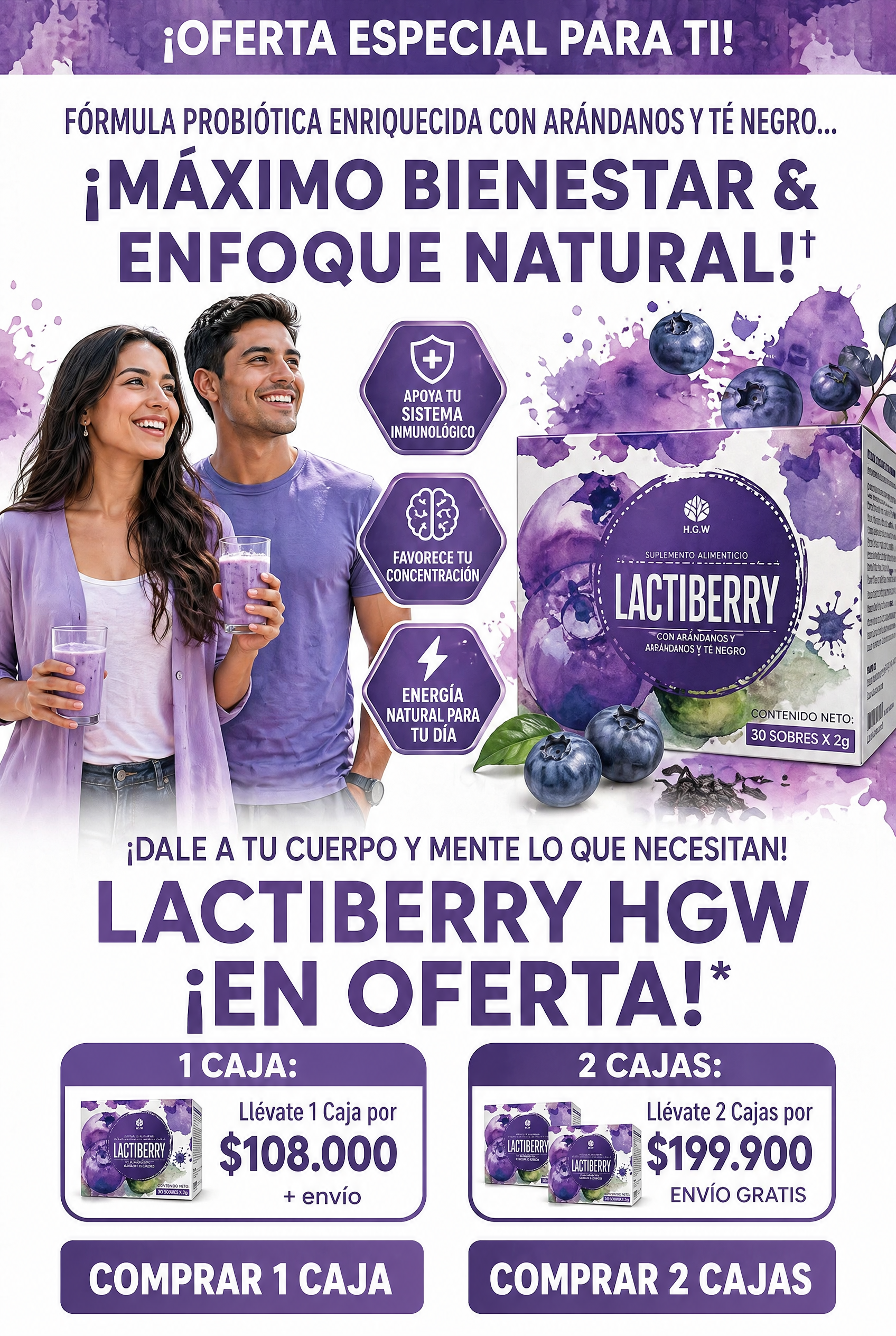 LactiBerry - Suplemento Probiótico con Arándanos